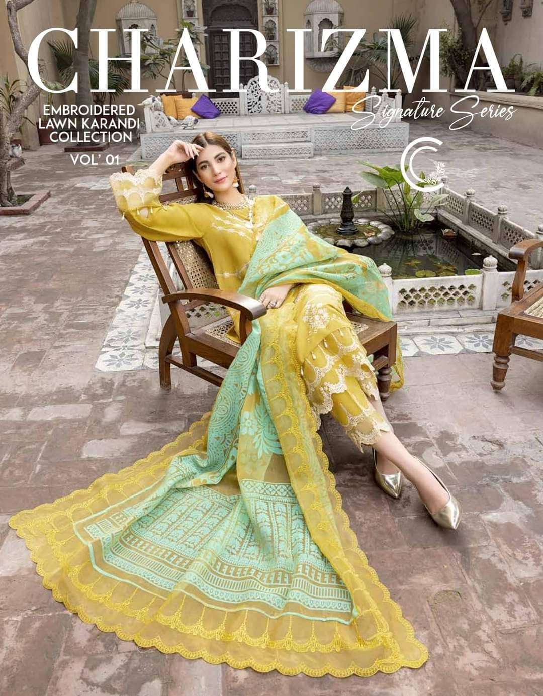 Charizma Signature Series Lawn Karandi Collection-Vol-1*2